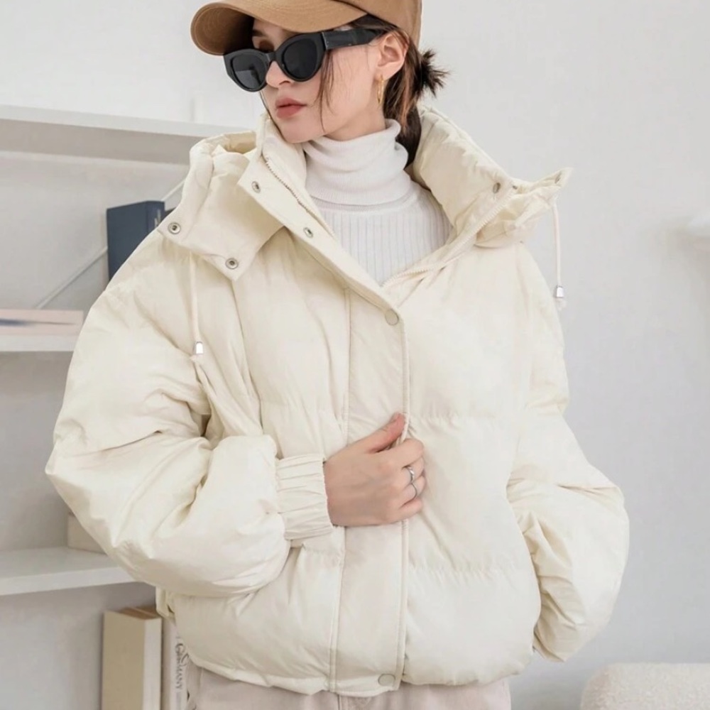 Women's Cream Puffer Jacket